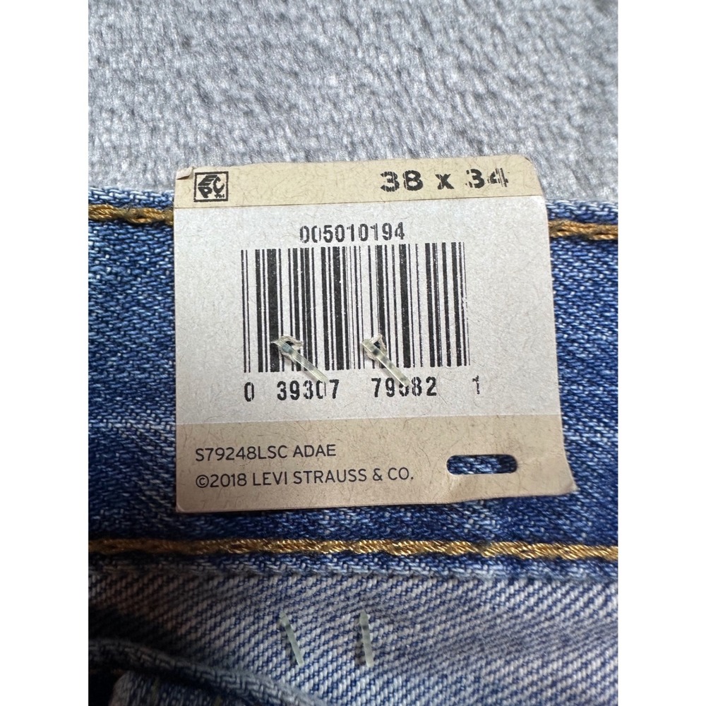Levis 501 Original Fit Mens Jeans 38x34 Blue Denim Straight Leg Button Fly NEW - Picture 5 of 13